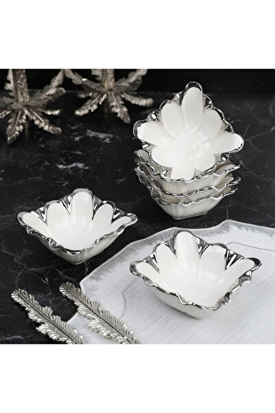 ROY KING FLORA SILVER 6'LI KARE ÇEREZLİK 10*10 CM