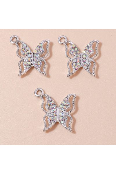 Choice style 1 10pcs Glorious Shining Crystal Butterfly Charms Pendants of Necklaces Earrings DIY Jewelry M