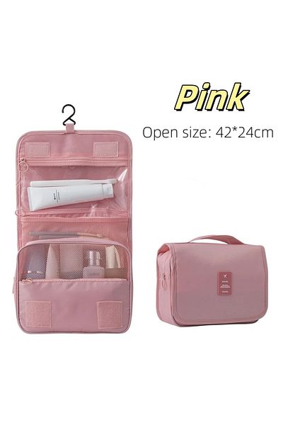 Choice Pink High Quality Travel Makeup Bag Waterproof Toiletries Organizer Women Neceser Bathroom Hook Was
