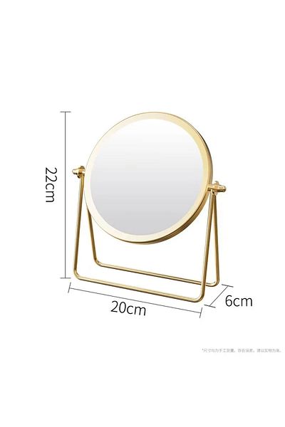 Choice gold A 360 Degrees Rotate Iron Desktop Mirror Texture Ladies Makeup Mirror Creative Iron Mirror Stro