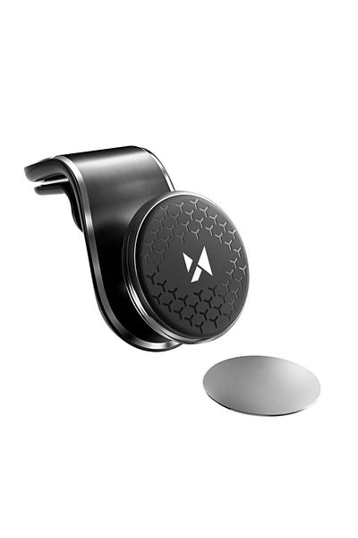 WOZINSKY Suport magnetic de telefon pentru grila auto, rotație 360°, negru