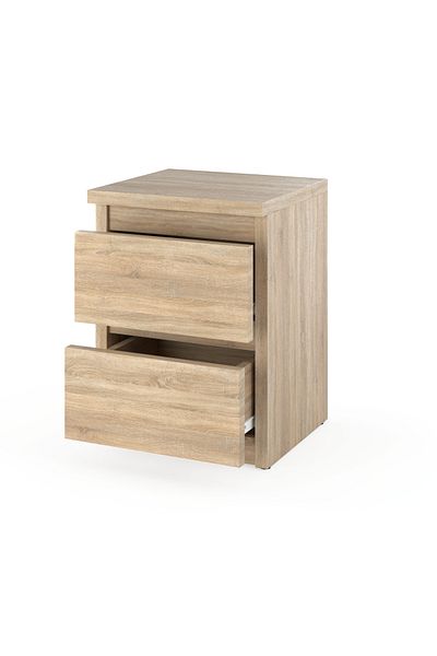 Meble Szafka Nocna Dąb Sonoma 30 CM 2S Stolik Nocny Do Sypialni Komoda