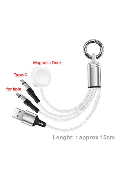 Choice Keychain 3 in 1 Keychain 3 in 1 For iWatch / Phone USB Charging Cable for iPhone 15 14 Type C/Wirele