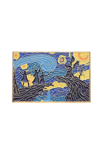 Choice XZ8440 Oil Painting Series Enamel Pins Cartoon Character Castle Brooches Backpack Shirt Lapel Badges