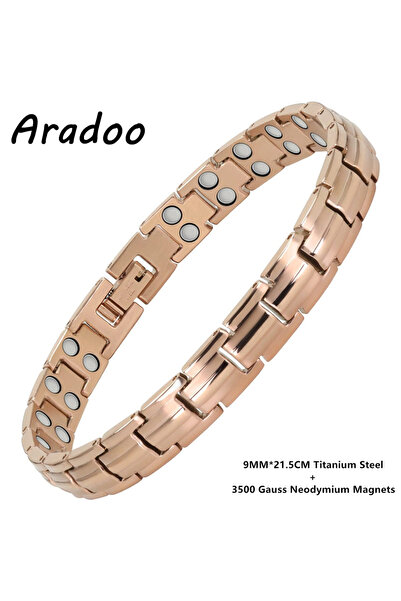 Choice B-G006RG-QT سوار مغناطيسي من ARADOO للنساء والرجال مصنوع من فولاذ التي...