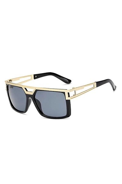 Choice black Large-frame New Metal Double-beam Men In Europe And The United States Large-frame Eyebrow Sung