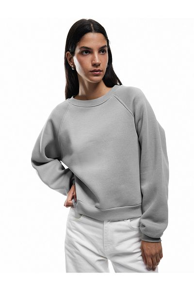 Koton Cotton Crew Neck Raised Sweatshirt