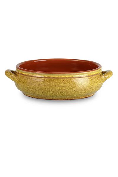 Fratelli Coli Ceramic thermos pot 2 handles antique yellow 16cm