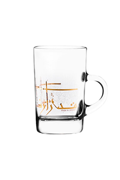 Dimlaj طقم أكواب شاي زجاجية بمقبض، 6 قطع، 170 جرام