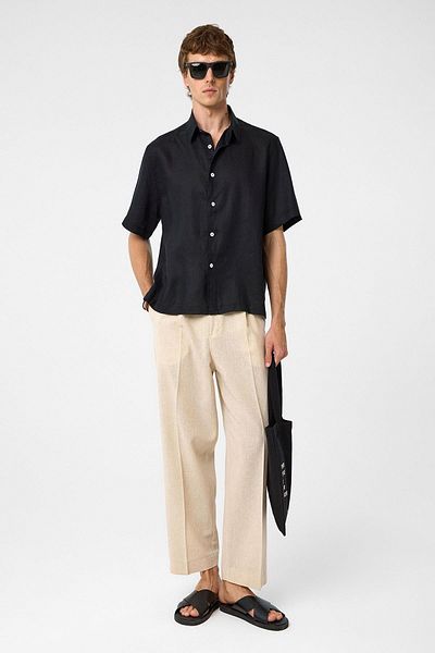 Antioch Black 100% Linen Relaxed Men's Shirt