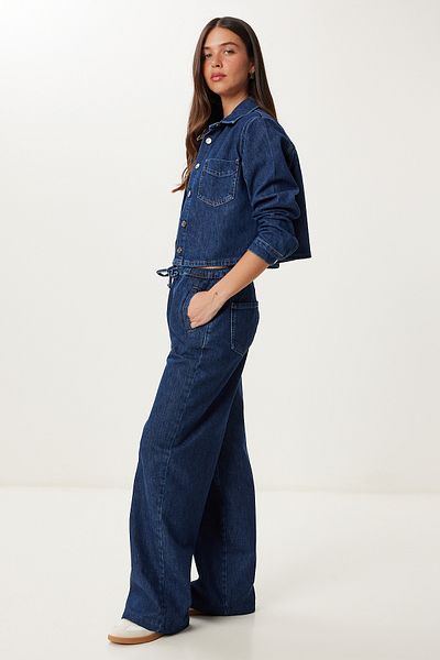 Lovelyİstanbul Denim Jacket Trousers Suit Lac0003 Dark Blue