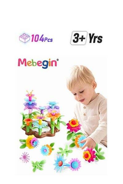 MEBEGIN 104PCS Flower Garden Building Toys for Kids, DIY Building Stacking STEM Preschool EducationalToys