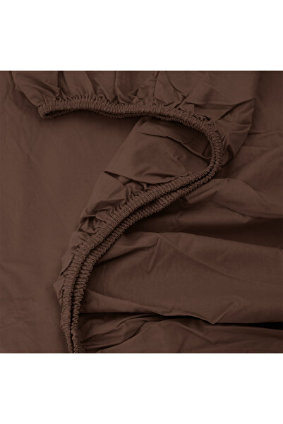 Altınbaşak Freesia King Size Ranforce Fitted Sheet 200X200+35 cm Brown