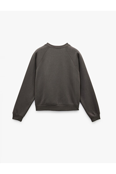 Koton Pamuklu Bisiklet Yaka Şardonlu Sweatshirt