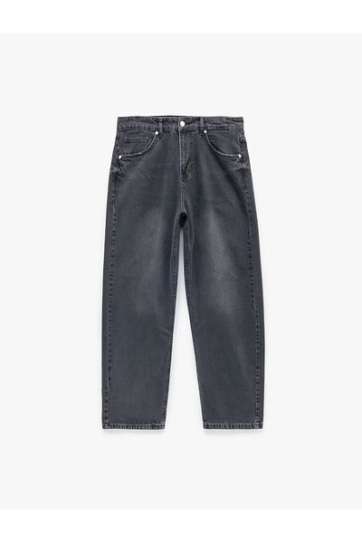 Koton Cotton Pocket Detailed Loose Baggy Jean Trousers