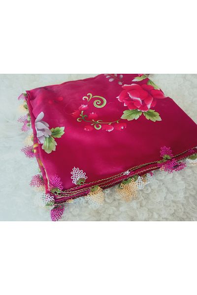 Cenk Handwork Needle Engraving Writing, Scarf, Jade, Mevlud Cover, Gift 4 Edge Embroidered