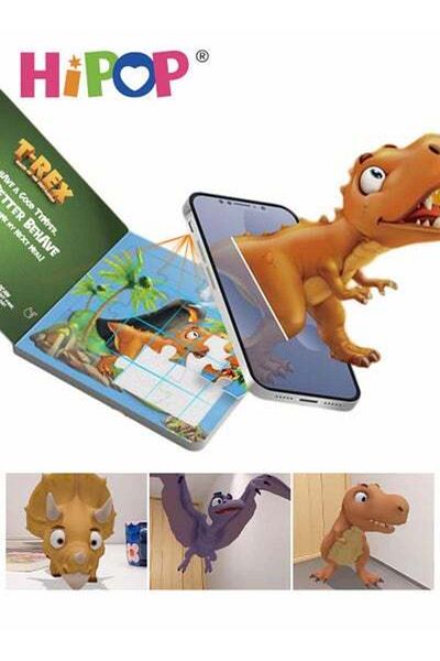 HIPOP AR Dinosaur Toys that Can Summon 3D Dinosaur,AR Virtual Reality Game,Fun Puzzle Interactive Game