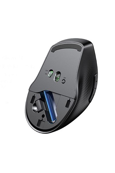 Ugreen Mouse wireless ergonomic pentru computer MU101 Bluetooth 2.4 GHz albastru