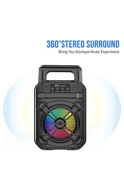 BLA BLA FOAM Portable Bluetooth Speaker with Microphone, Phone Holder, LED RGB, 1800mAh, 6.5"