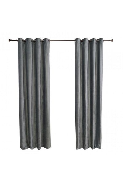 Heinner Home Set of 2 velvet curtains 140x270 cm - gray
