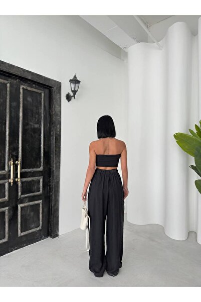 motix Zarif Detaylı Yüksek Bel Bol Paça Pantolon