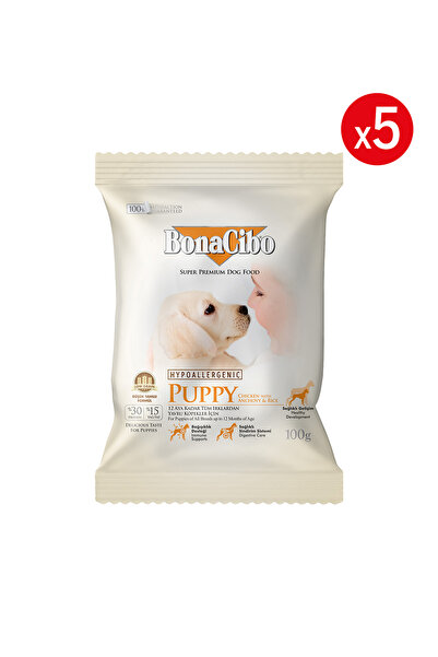 BonaCibo Puppy Dog Tavuklu Yavru Köpek Maması, 100 Gr x 5 Adet, Tüm Irklar İç...