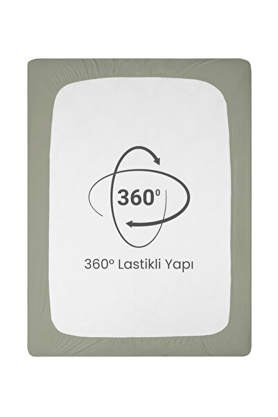 Roosac Certified Organic Cotton Fitted Sheet Apple Green L Single - Double L Knitted Combed Cotton