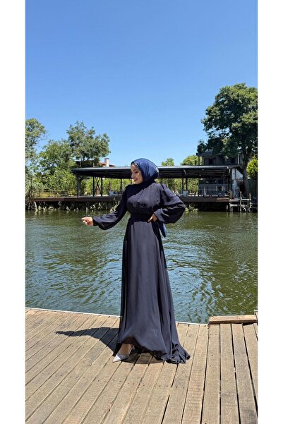 moda zeynaa ARKASI KUYRUKLU ŞİFON TESETTÜR ABİYE