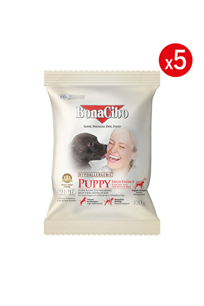 BonaCibo Puppy Dog Yüksek Enerjili Yavru Köpek Maması, 100 Gr x 5 Adet, Tüm I...