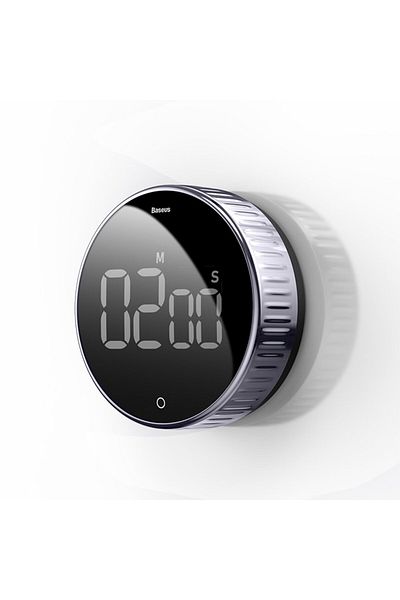 Baseus Obrotowy minutnik czasomierz elektroniczny timer czarny