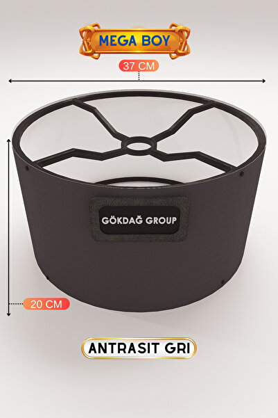 GÖKDAĞ GROUP Antrasit Gri Lambader Başlığı 37 CM Mega Boy Pratik Kurulum