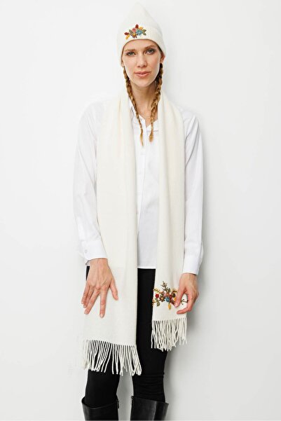 Desen Triko Lână brodată rokokon pentru femei, cu o singură parte, Kaşkol Bone