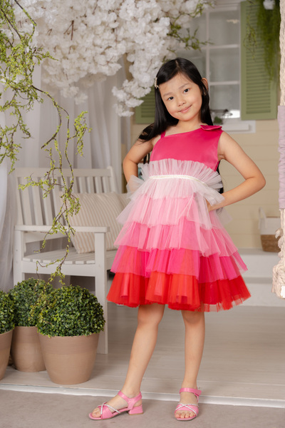 ddaniela فستان حفلات ملون وردي فاقع من دي دانييلا - إيميلي