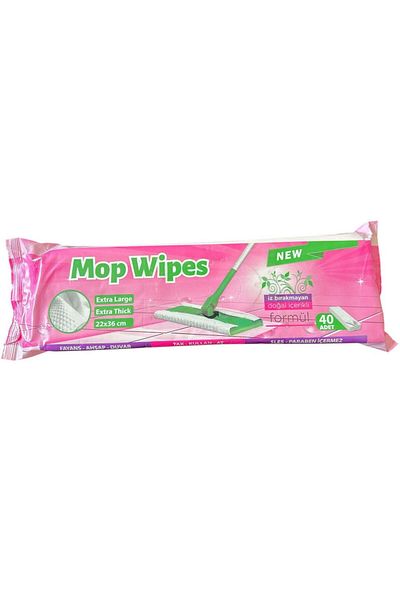 Ostwint Mop Wipes for cleaning surfaces, Paraben & SLS free, with White Vinegar and Bicarbonate – 40 pcs