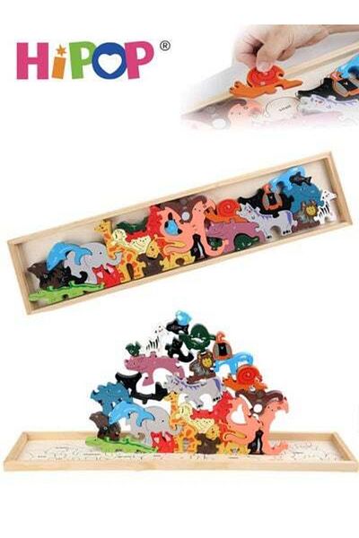 HIPOP Jenga Game Building Blocks for Kids,Early Education Cognition Game,3D Wooden Puzzle Game