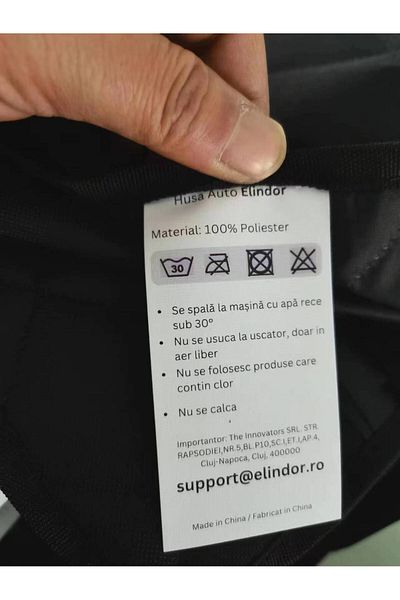 Elindor Car seat cover for animal protection, universal, dogs and cats, offers back seat, 133cm, black