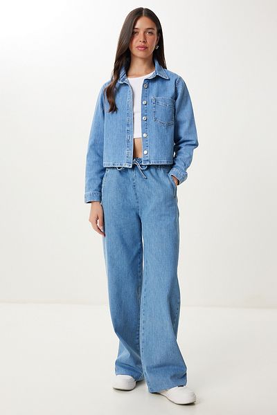Lovelyİstanbul Denim Jacket Pants Suit Lac0003 Light Blue 38
