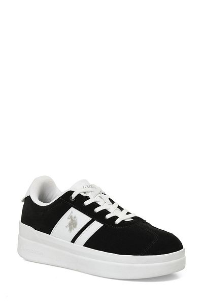 U.S. Polo Assn. Comfortable Casual Lace-Up Casual Sneaker Black White Shoes