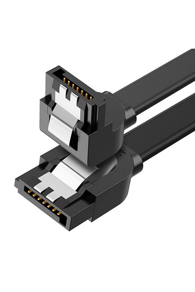 Ugreen Cablu plat unghiular SATA 1.0-3.0 până la 5Gb/s 0.5m - negru