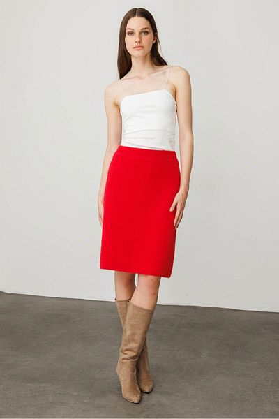 Desen Triko Women's Knitwear Short Skirt Y.Red
