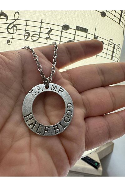 Herşey Nota Percy Jackson Camp Half-Blood Necklace – Unisex Mythological Accessory with 60 cm Chain