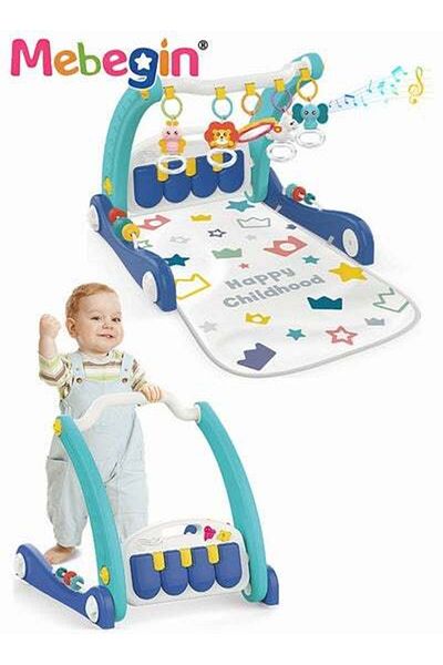 MEBEGIN 2 in 1 Baby Walker, Sit-to-Stand Learning Walker, Early Learning Push Toys with Kick-activated Piano