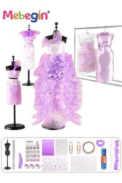 MEBEGIN 5 Pack Fashion Designer Kit for Kids, DIY Handmade Doll Clothes, Fashion Design Studio Toys
