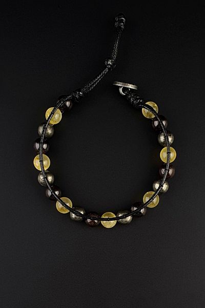Seven Art Jewelry Natural Stone Bracelet, Handmade, Leo Bohemian Bracelet – Citrine, Garnet and Pyrite Stone Bohemian Bracelet
