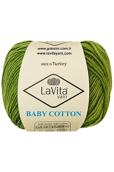 LaVita Yarn Βρεφικό βαμβακερό Amigurumi και πλεκτό νήμα 40% ακρυλικό 60% βαμβάκι 50gr (8116 NİL GREEN)