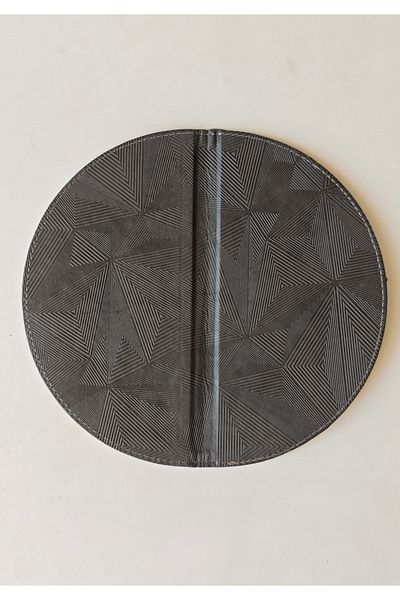 ankara menü Half Moon - Thermo Leather Account Desk Mat - 22 cm Diameter
