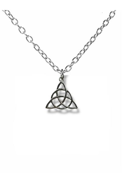 Herşey Nota Triquetra Geometric Symbol Necklace – Zamak Plated Unisex Necklace with 60 cm Chain