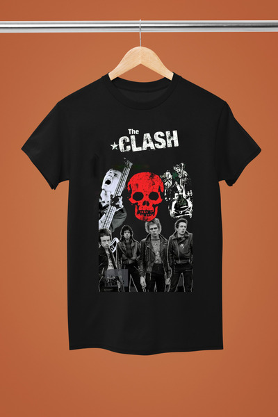 MAGORS تيشيرت روك من القطن المطبوع بأكمام قصيرة وقصة عادية من THE CLASH