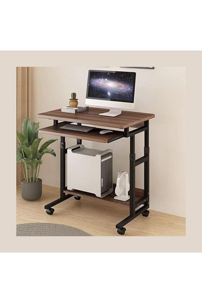 Yuwell YU WELL Upgraded Metal Base Adjustable Movable Desktop Computer Table Laptop Desk Home & Office Desk