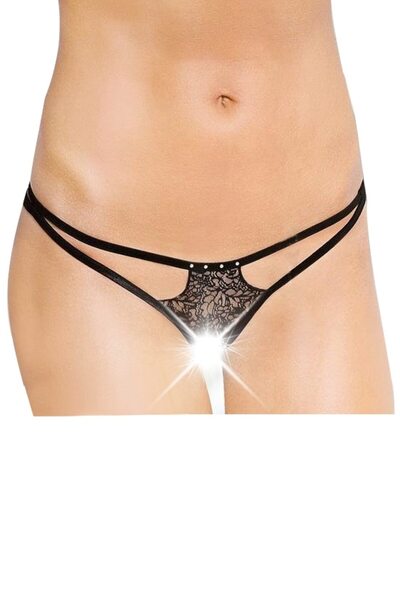 Softline - Slip bikini pentru femei 2454, Poliamidă/Elastan, Negru, S/L